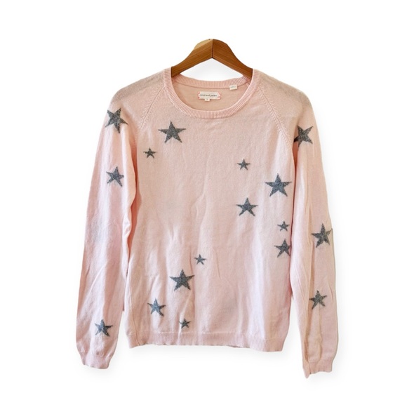 Chinti & Parker Slouchy Star Intarsia Cashmere Jumper Sweater, Pink & Gray sz. M - Picture 3 of 17